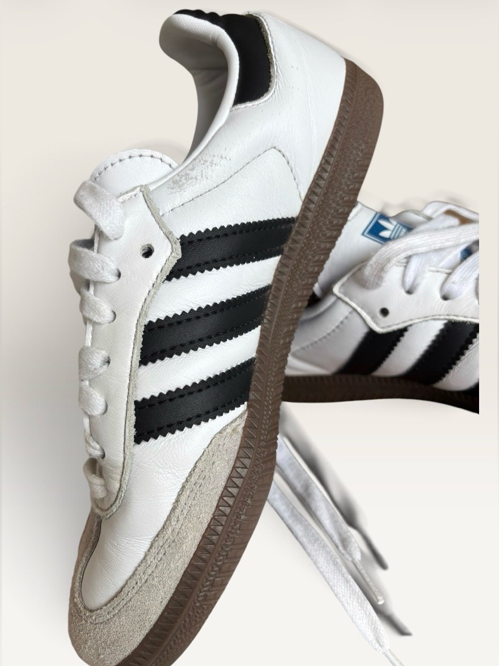 Adidas Samba OG White Black Gum Sneakers Size 4